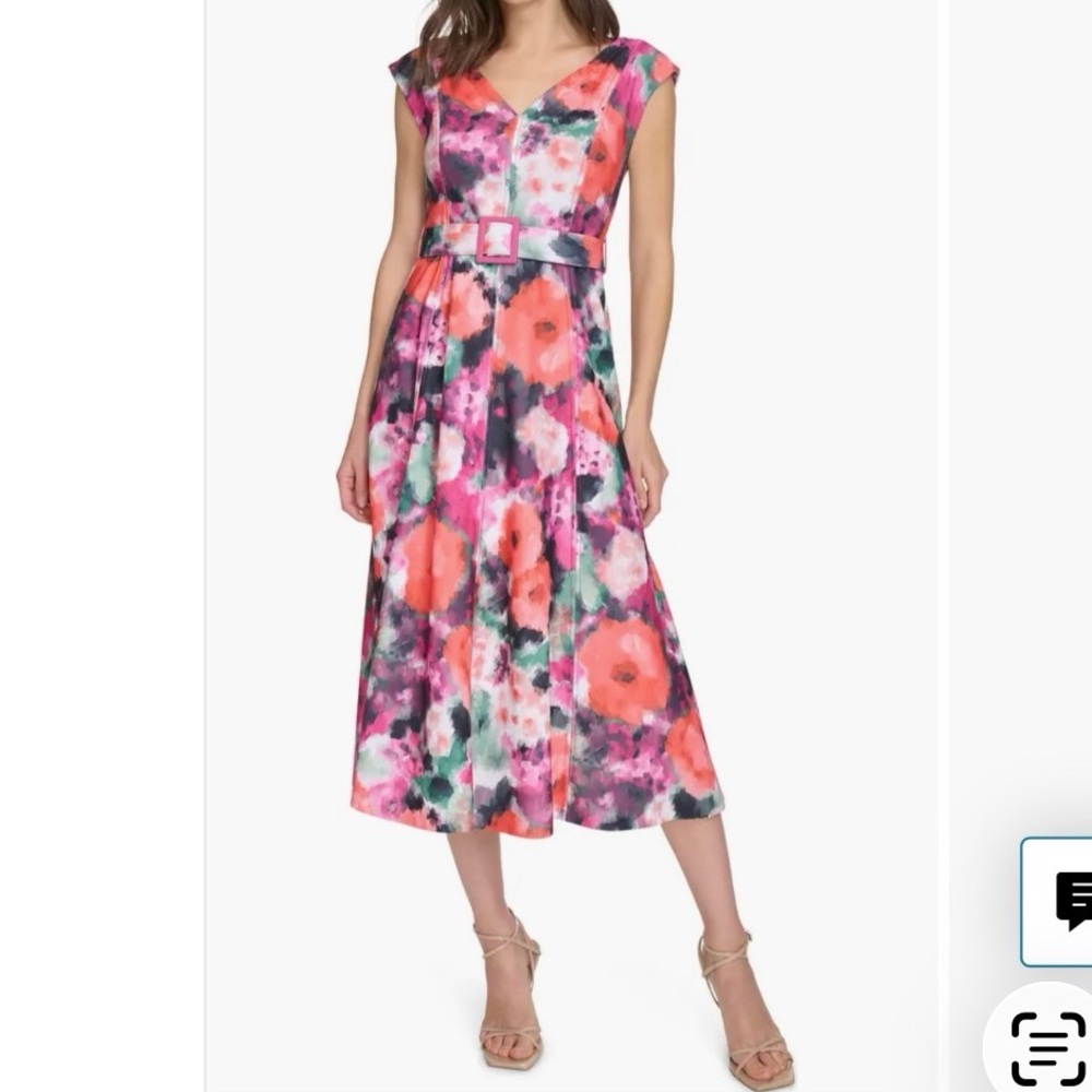 New Calvin Klein Vibrant Floral Midi Dress
Never Worn 
Smoke Free